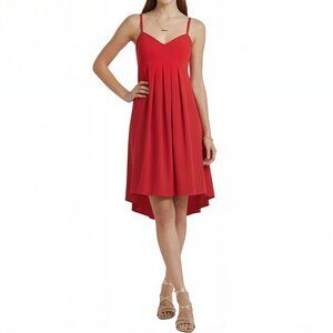 Amanda Uprichard Open Back High Low Dress Bright Red Size S EC